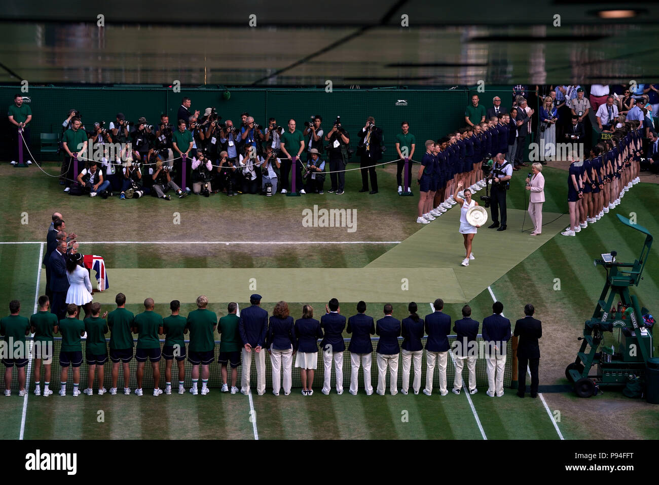 Angelique Kerber with the trophy after winning the Ladies Singles final