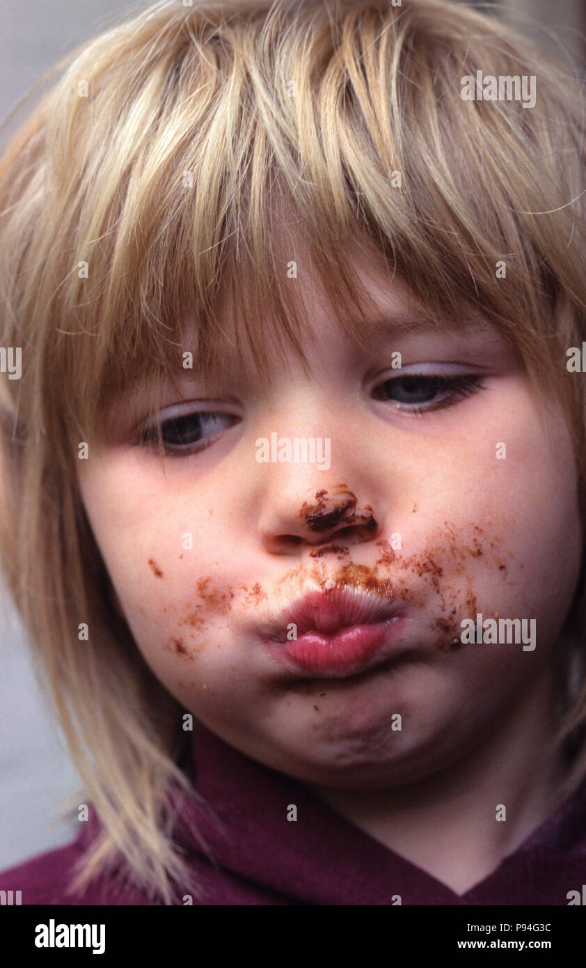Emma hatte Schokolade. Stock Photo
