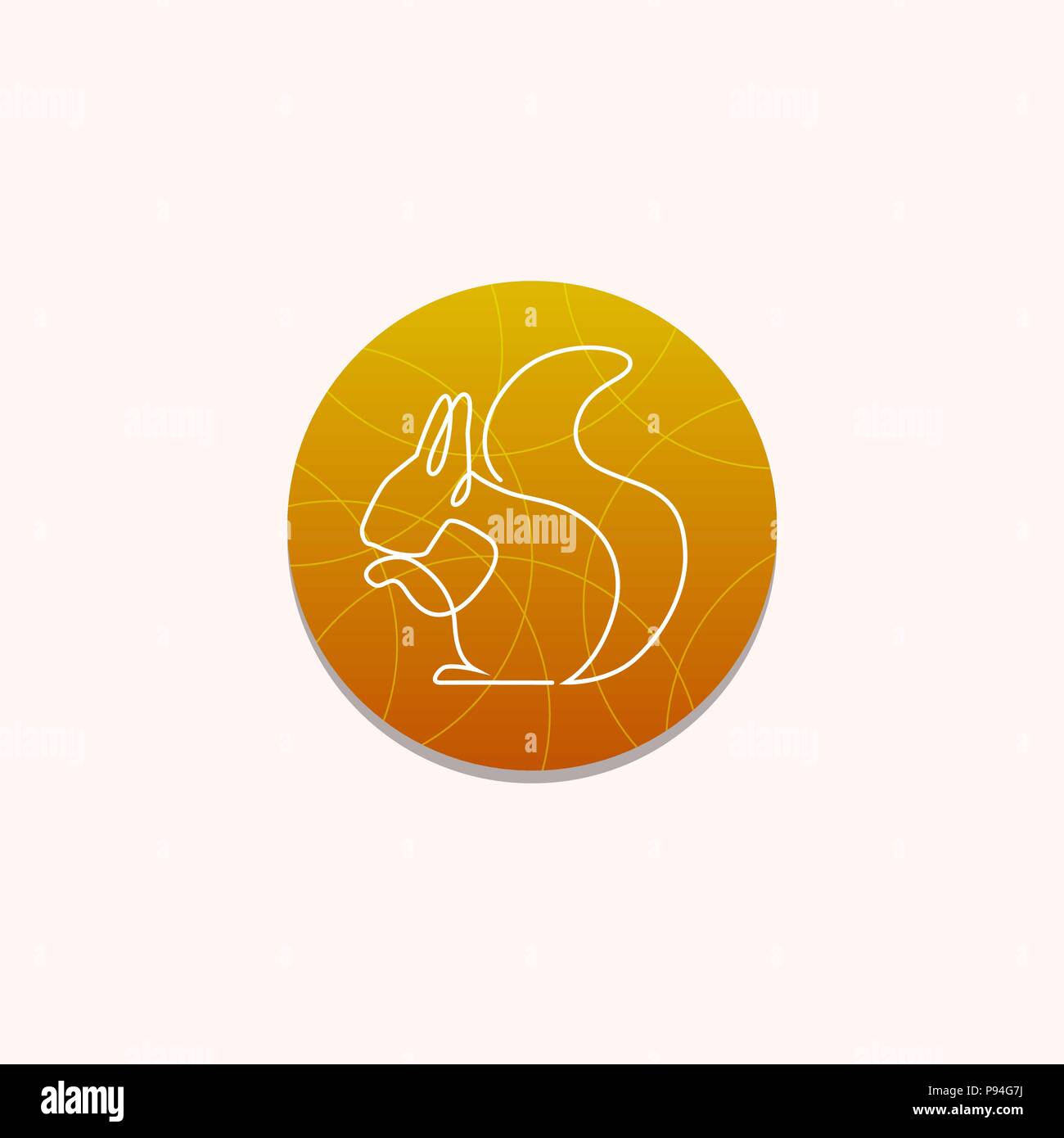 One line squirrel logo Stock Vector