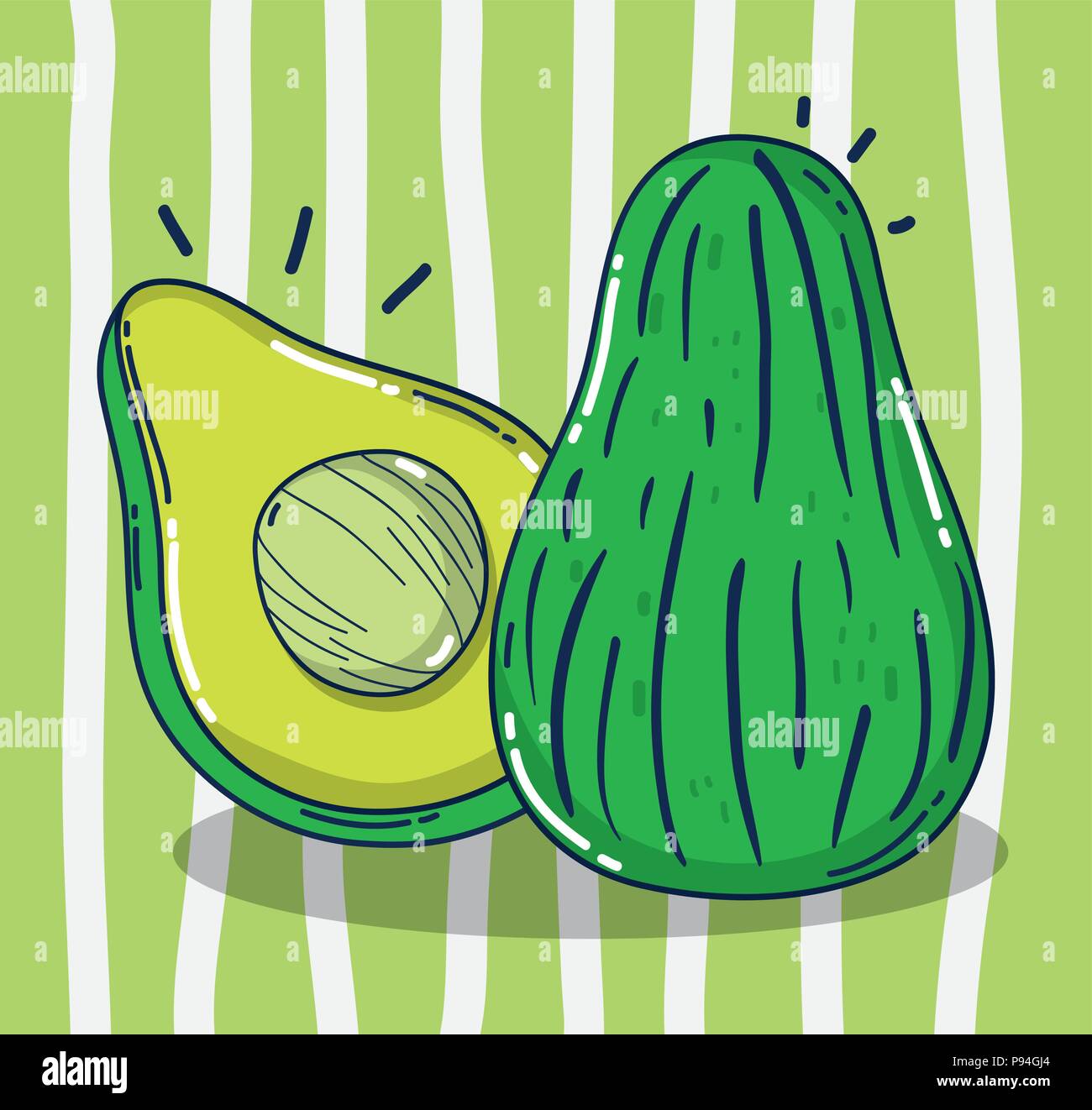 Avocados fruit cartoon Stock Vector Image & Art Alamy