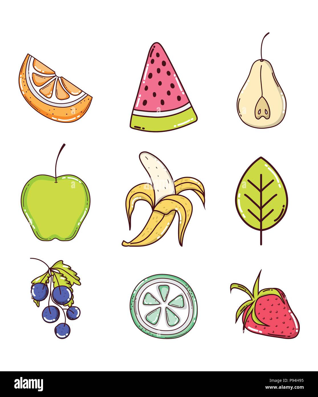 Set of fruits collection Stock Vector Image & Art - Alamy