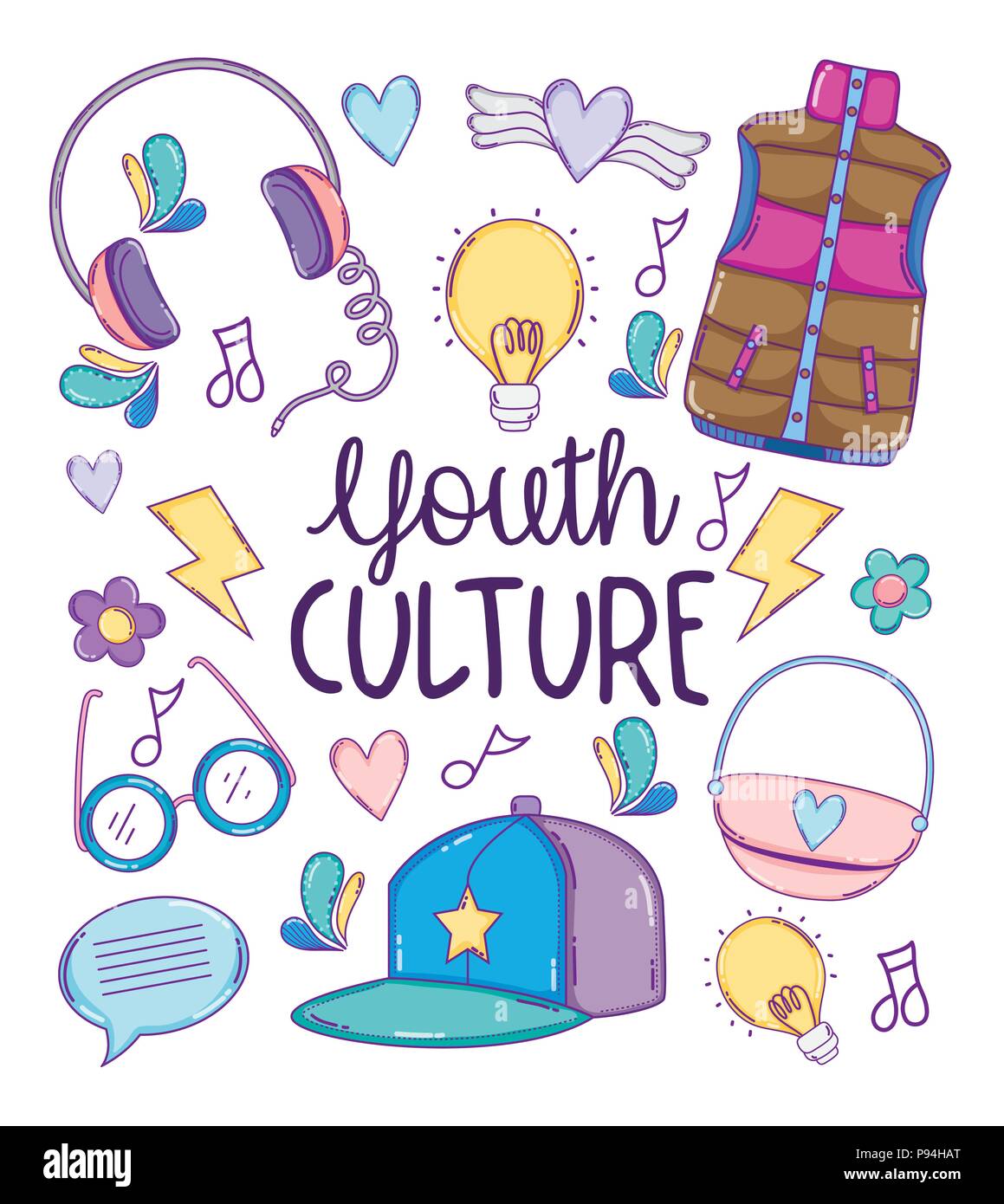 Youth culture cartoons Stock Vector