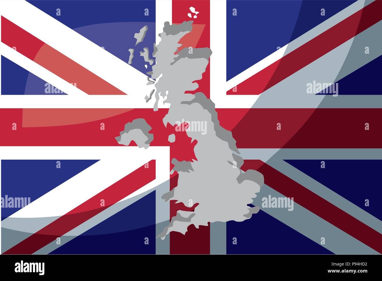 united kingdom country flag grunge map british vector illustration ...