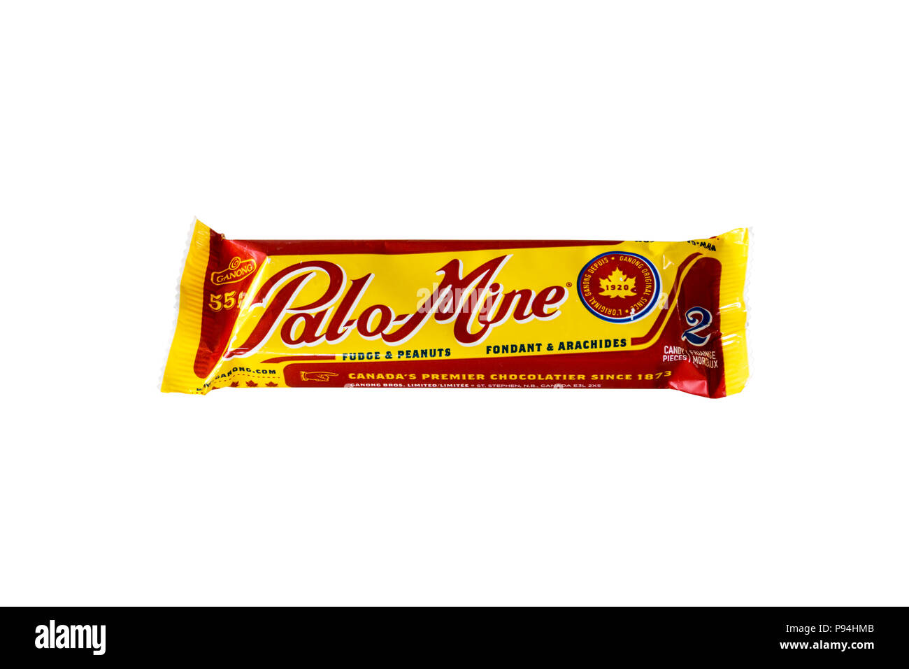 Pal-o-Mine fudge and peanut bar made by Ganong of Canada Stock Photo