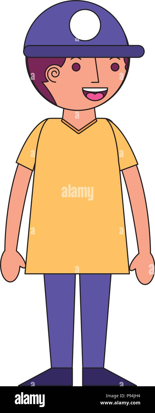 young boy male cartoon character vector illustration Stock Vector Image ...