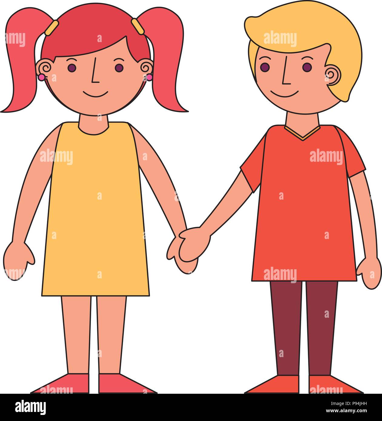 Cute Boy And Girl Holding Hands Friends Vector Illustration Stock Vector Image Art Alamy Cute Boy And Girl Holding Hands Friends Vector Illustration Stock Vector Image Art Alamy