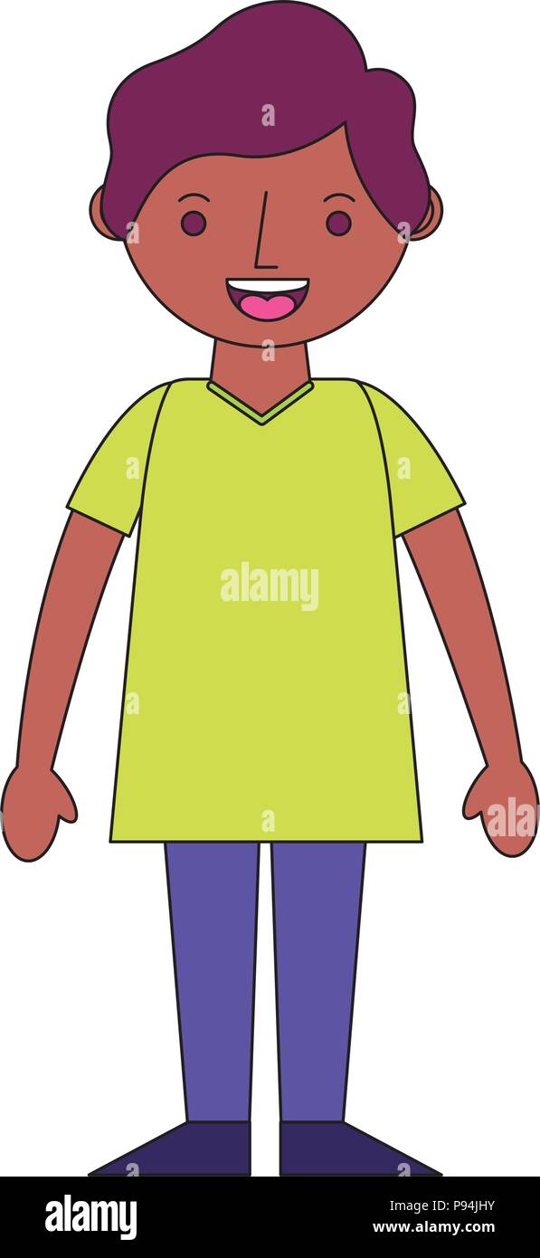 young boy male cartoon character vector illustration Stock Vector Image ...