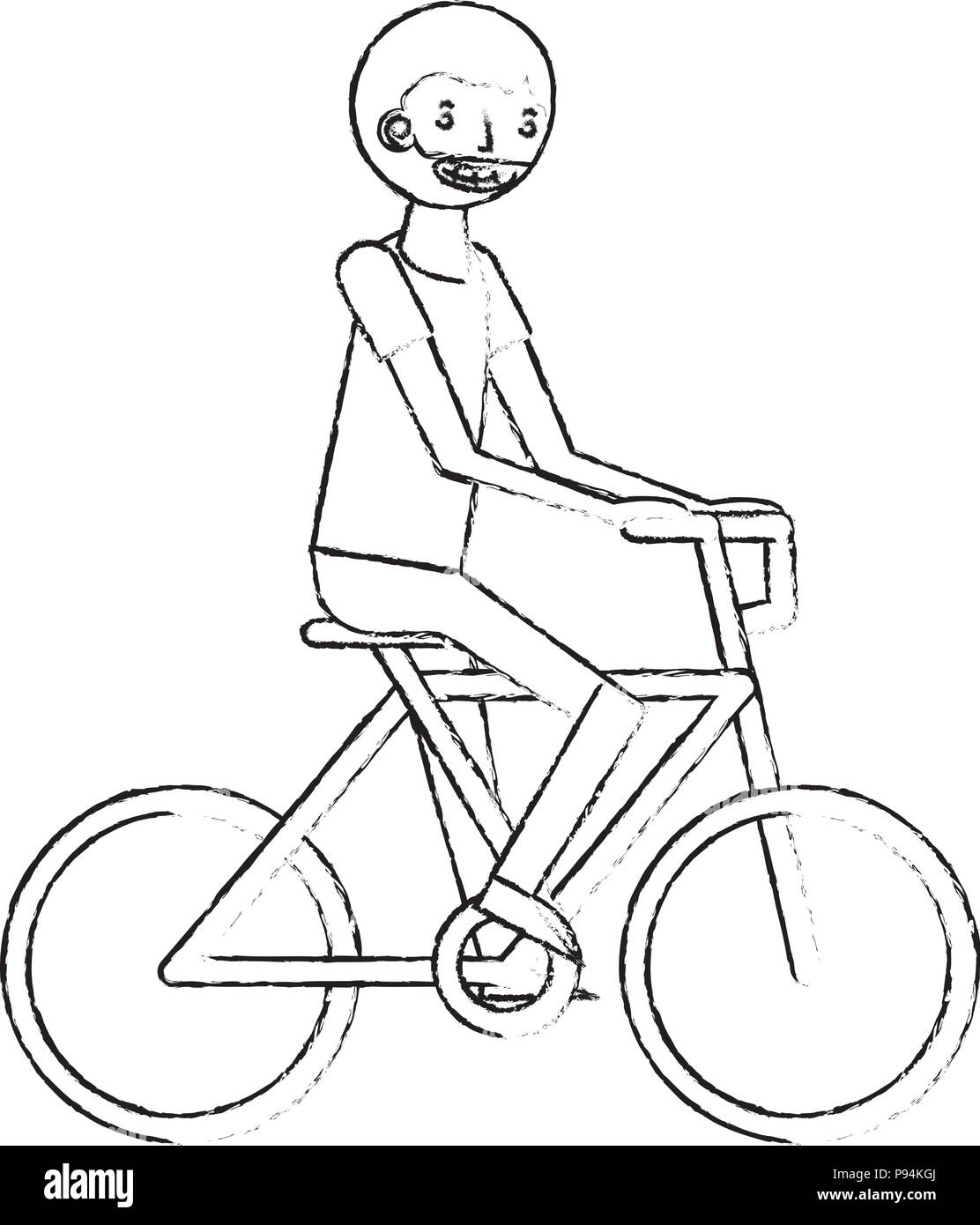 man athlete in bicycle character vector illustration design Stock ...