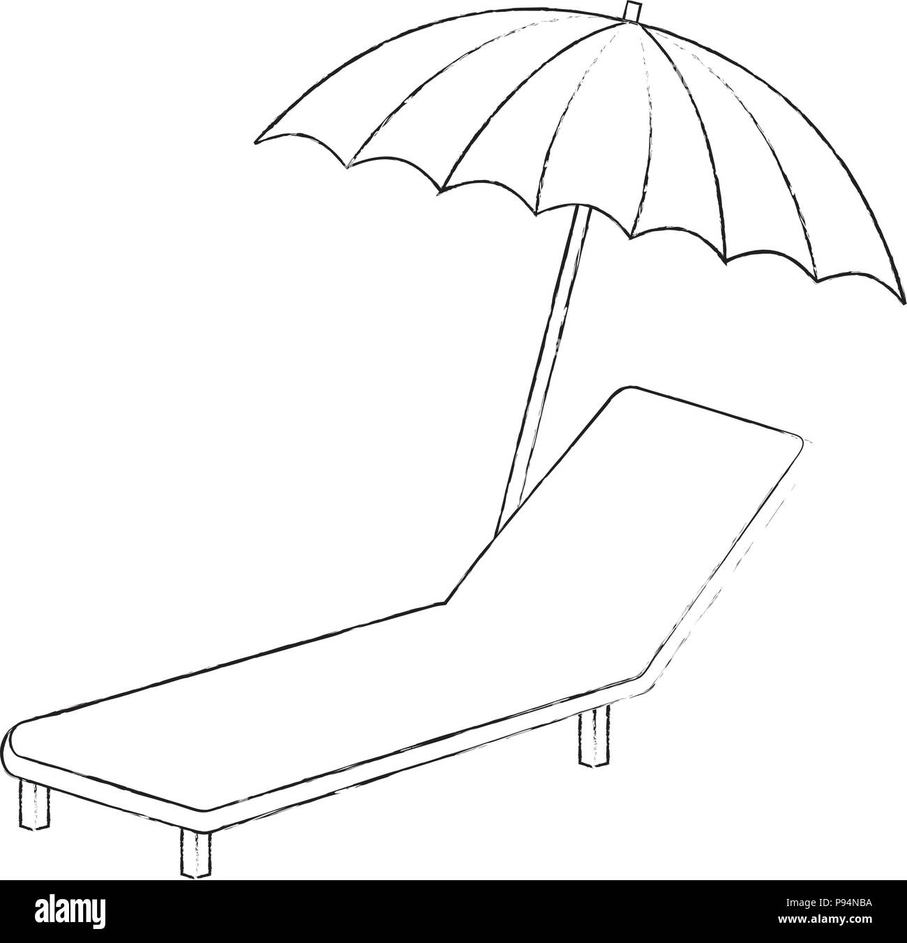deck chair and beach umbrella Stock Vector Image & Art Alamy