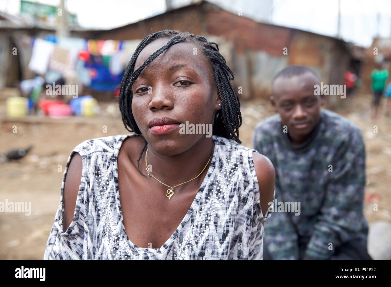 People in Mathare a slum in Nairobi Stock Photo - Alamy
