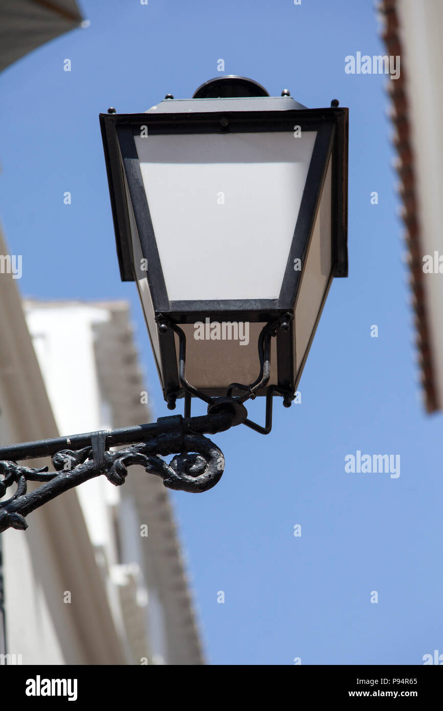Street lamp in Marbella old town (Malaga, Andalusia, Spain.) Stock Photo