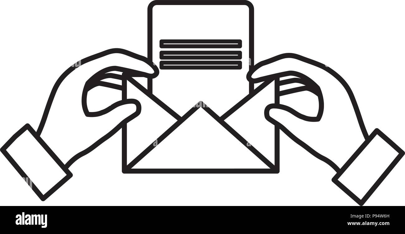 hand with envelope mail Stock Vector Image & Art - Alamy