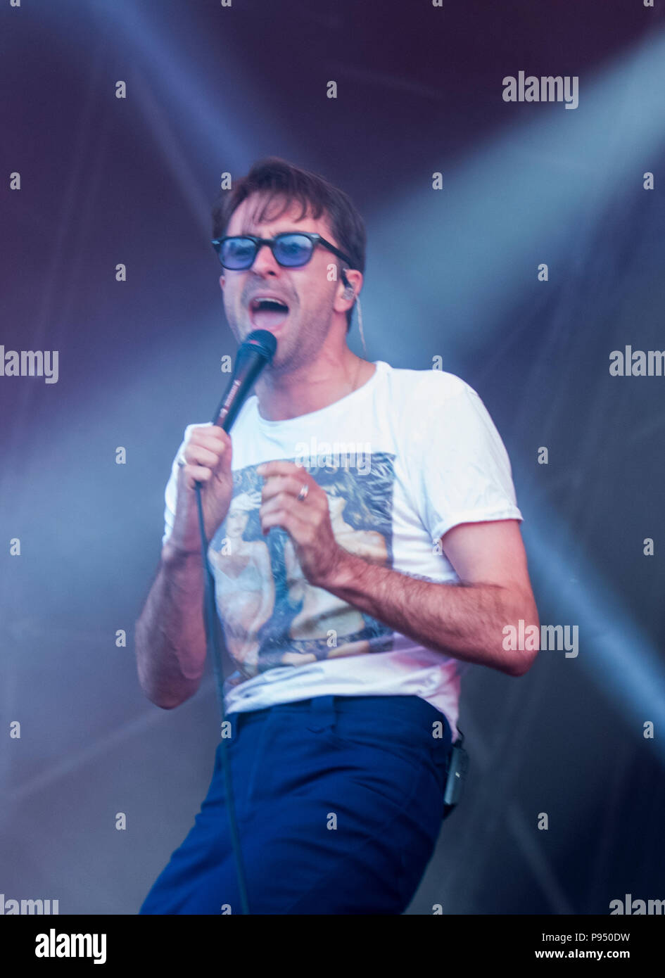 Justin Young from The Vaccines performing live at Latitude Festival, Henham Park, Suffolk, England, 14th July, 2018 Stock Photo