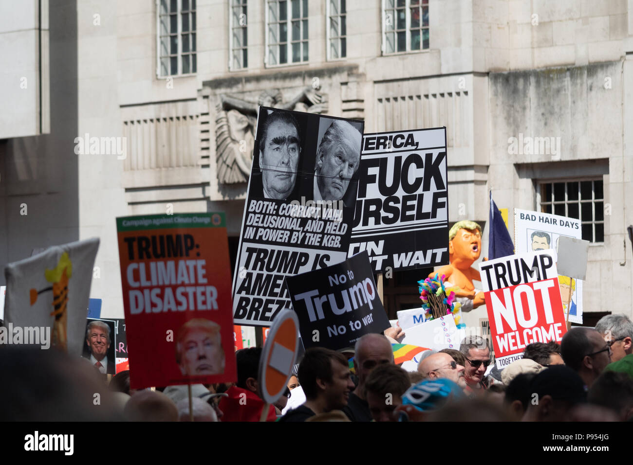 London, UK. 13th July 2018. Trump March London 2018 Credit: Andrew Lalchan/Alamy Live News Stock Photo