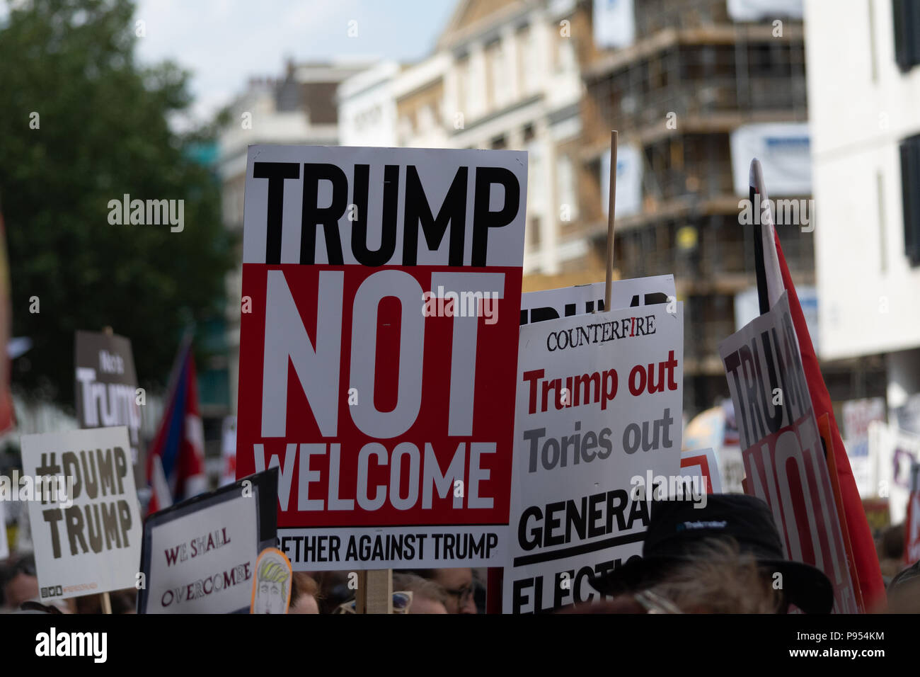 London, UK. 13th July 2018. Trump March London 2018 Credit: Andrew Lalchan/Alamy Live News Stock Photo