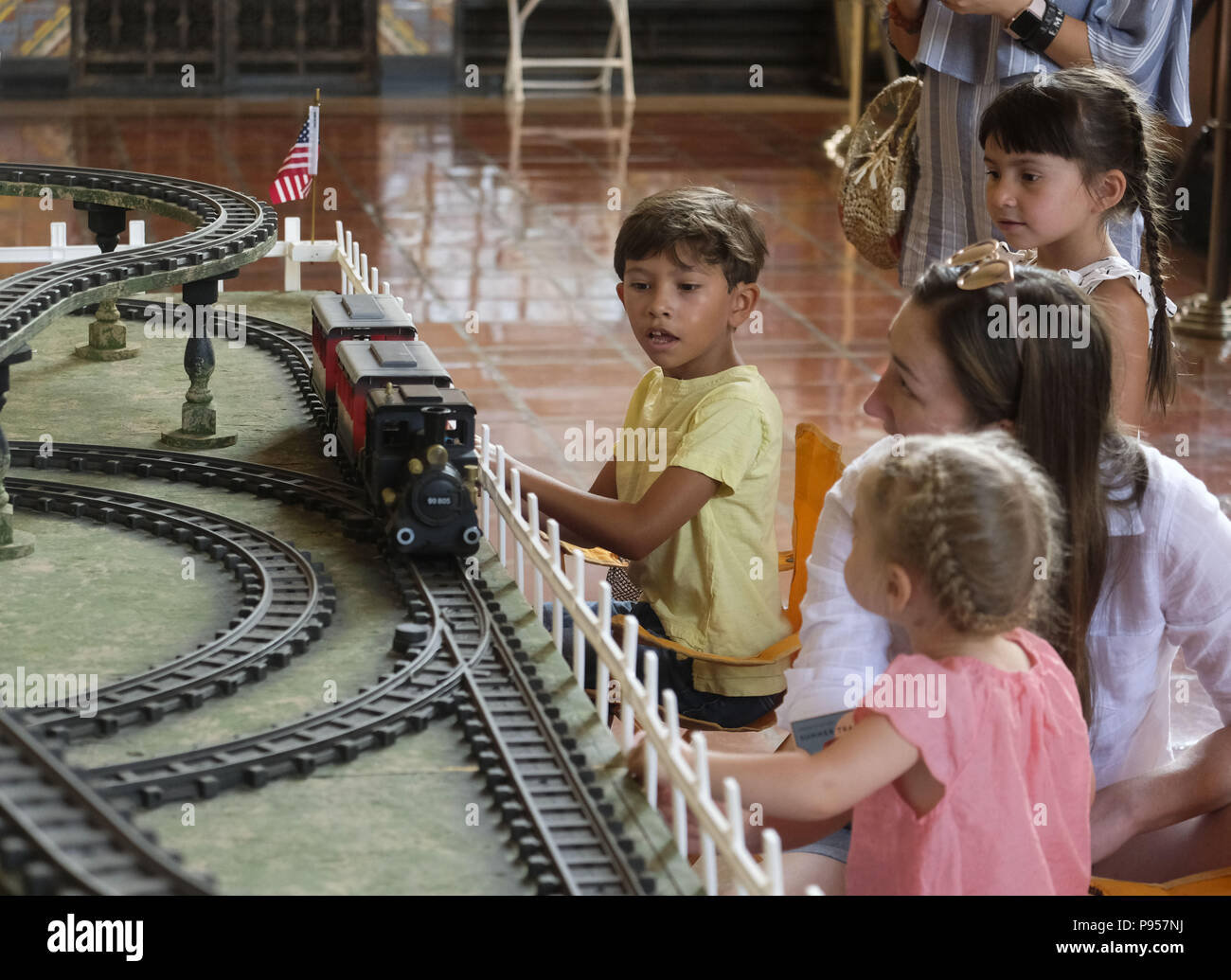 Train Ride Second Los Angeles, California, USA. 14th July, 2018. People visit the 2nd ...