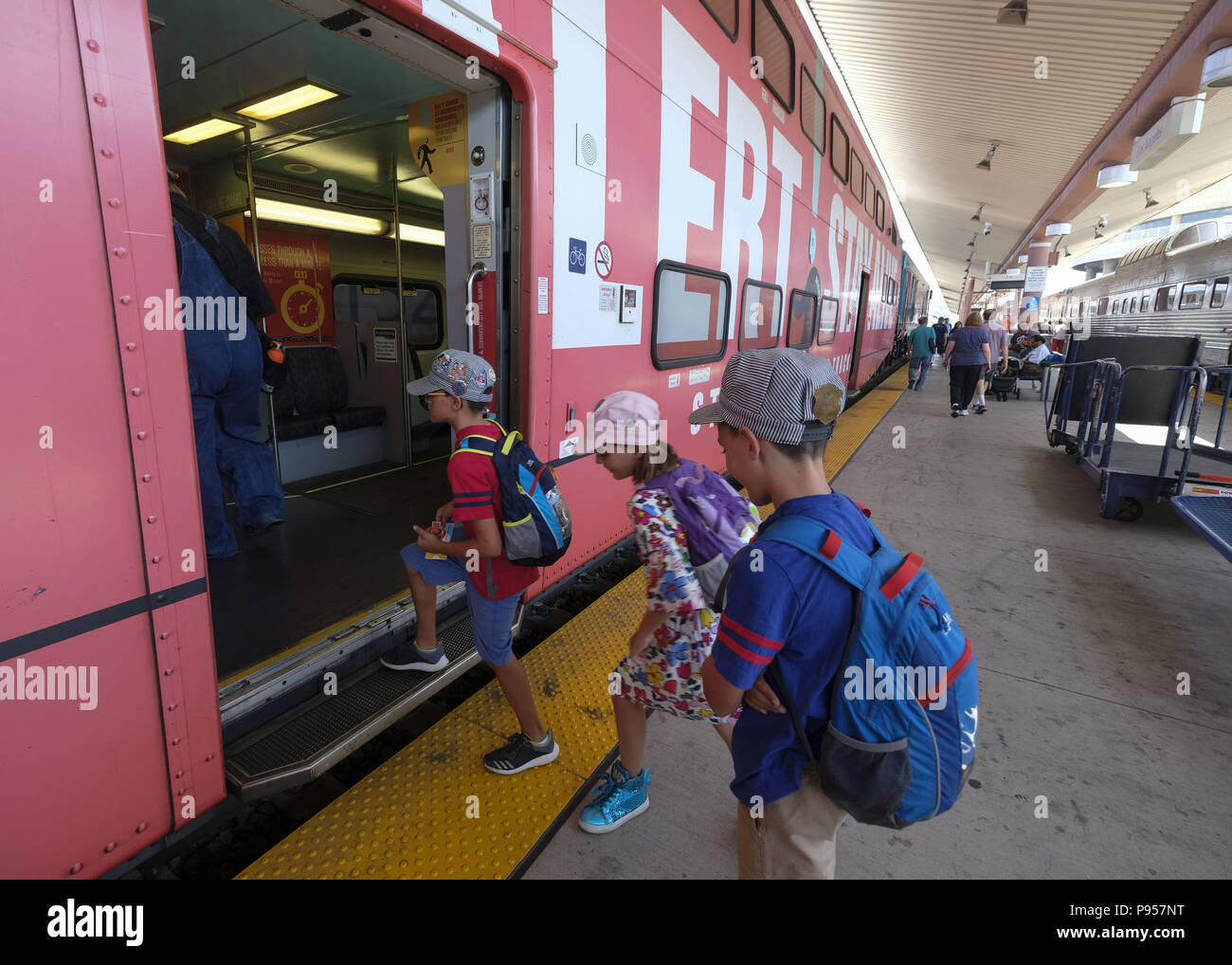 Train Ride Second Los Angeles, California, USA. 14th July, 2018. People visit the 2nd ...