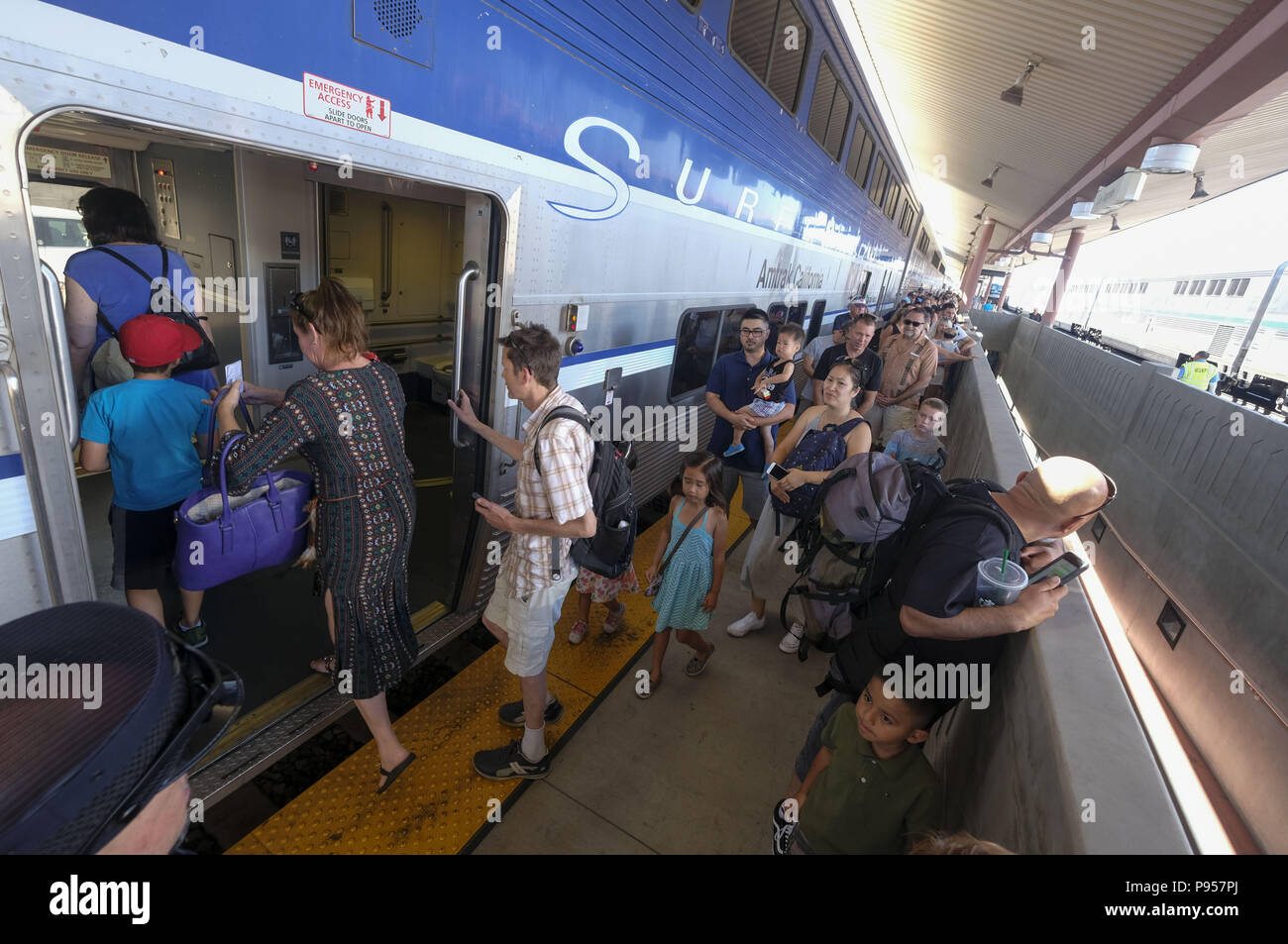 Train Ride Second Los Angeles, California, USA. 14th July, 2018. People visit the 2nd ...