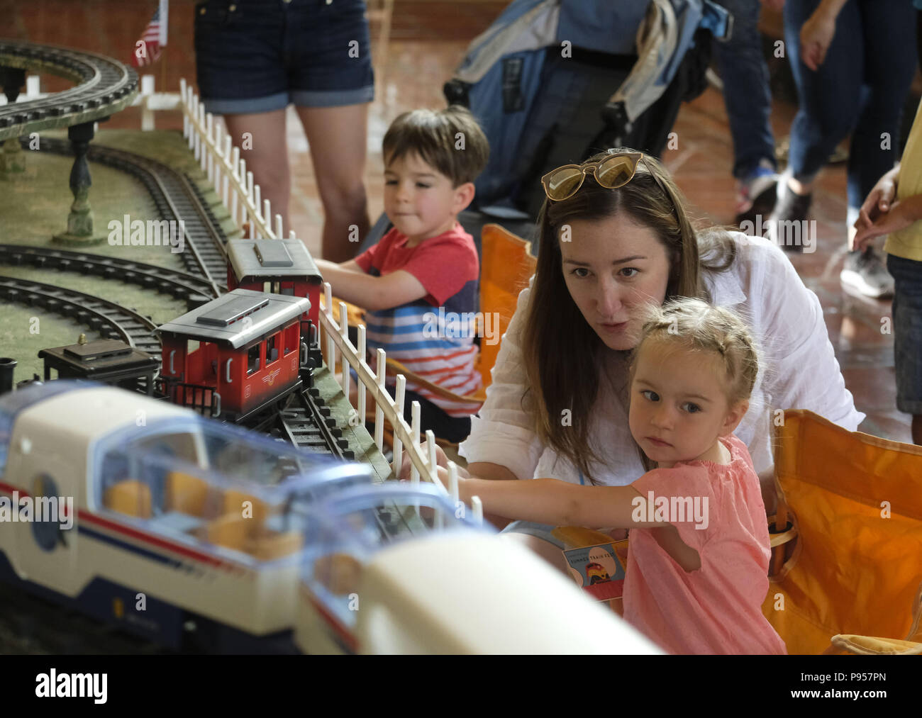 Train Ride Second Los Angeles, California, USA. 14th July, 2018. People visit the 2nd ...