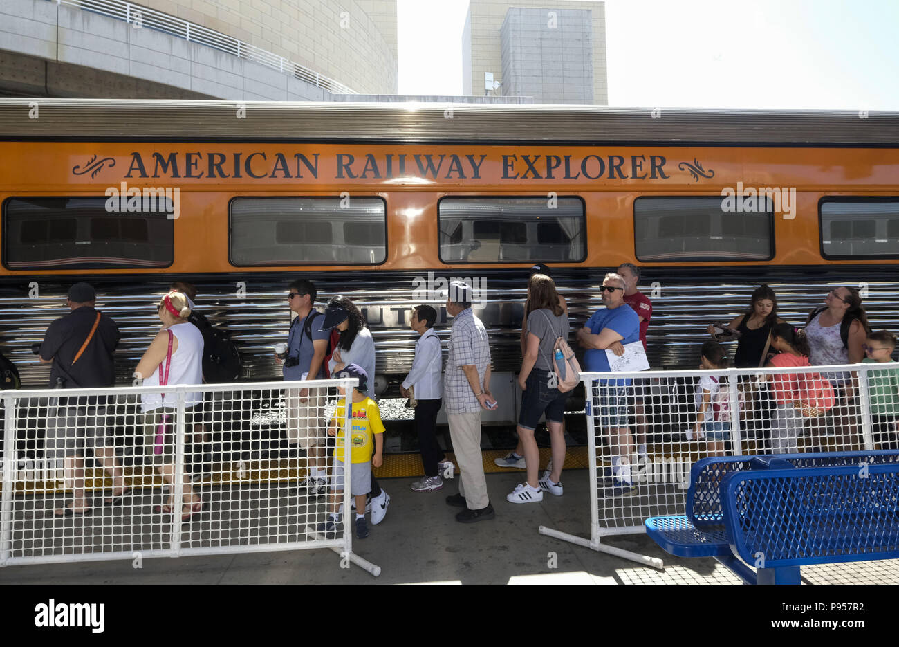 Train Ride Second Los Angeles, California, USA. 14th July, 2018. People visit the 2nd ...
