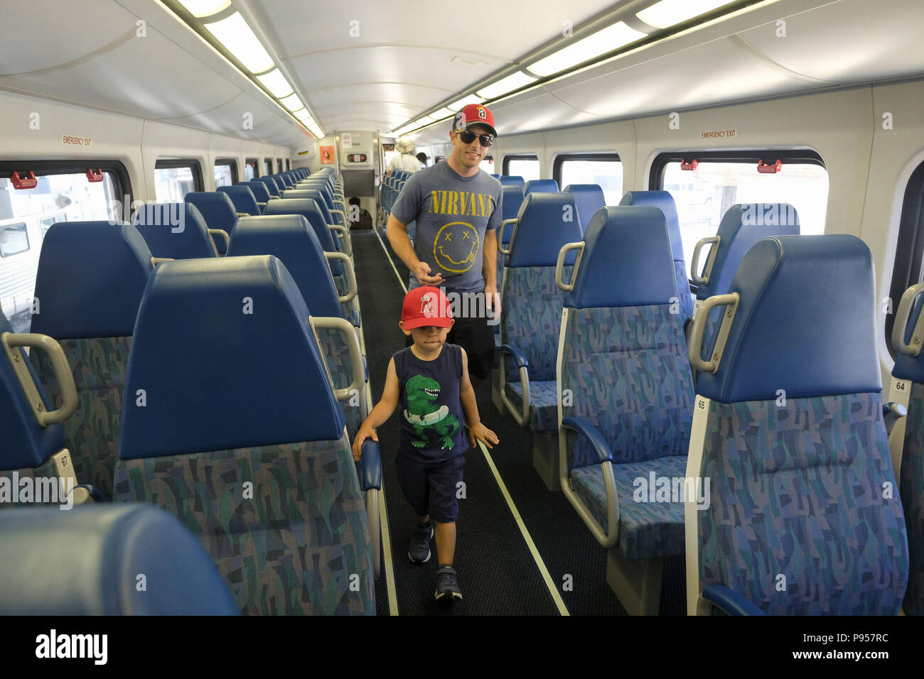 Train Ride Second Los Angeles, California, USA. 14th July, 2018. People visit the 2nd ...