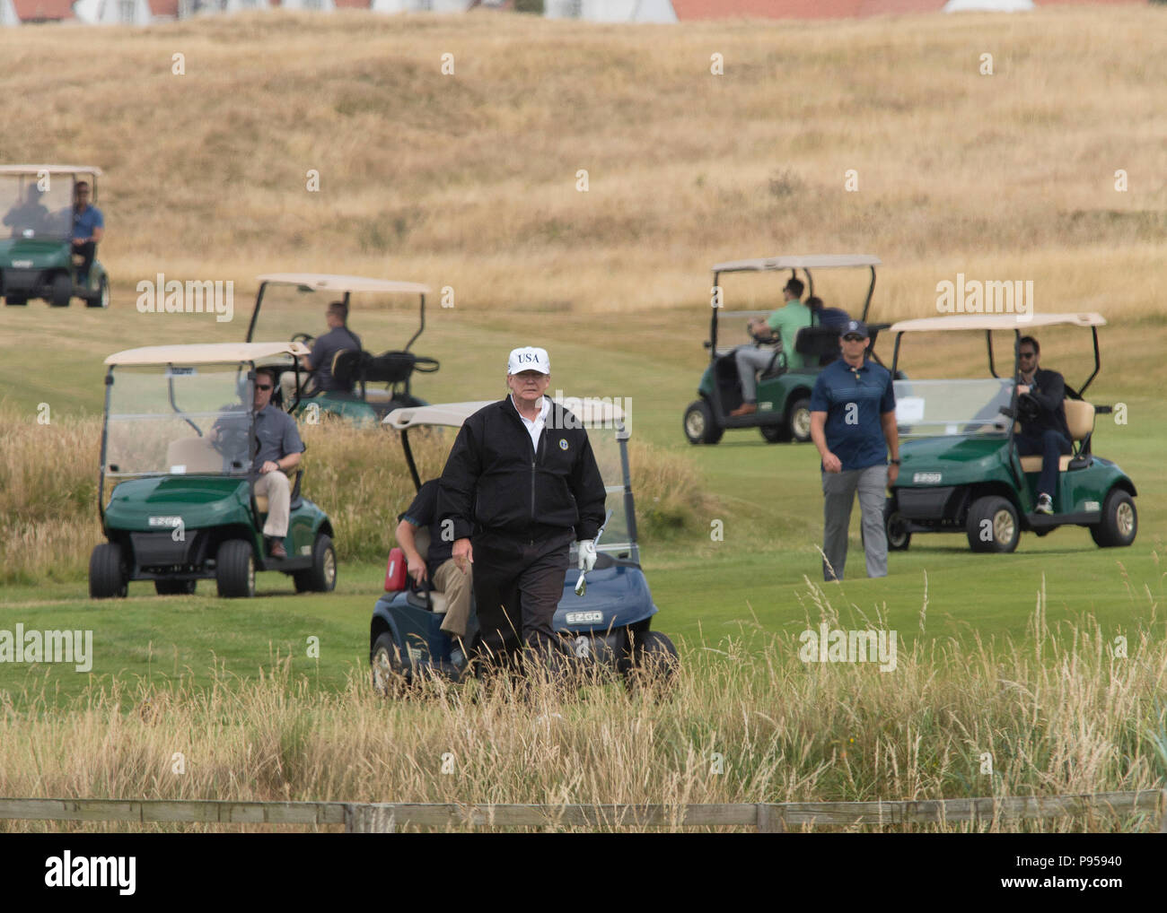 President Donald Trump at Trump Turnberry Golf resort in Ayrshire, Scotland, UK Stock Photo