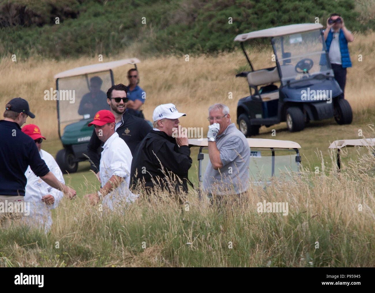 President Donald Trump at Trump Turnberry Golf resort in Ayrshire, Scotland, UK Stock Photo