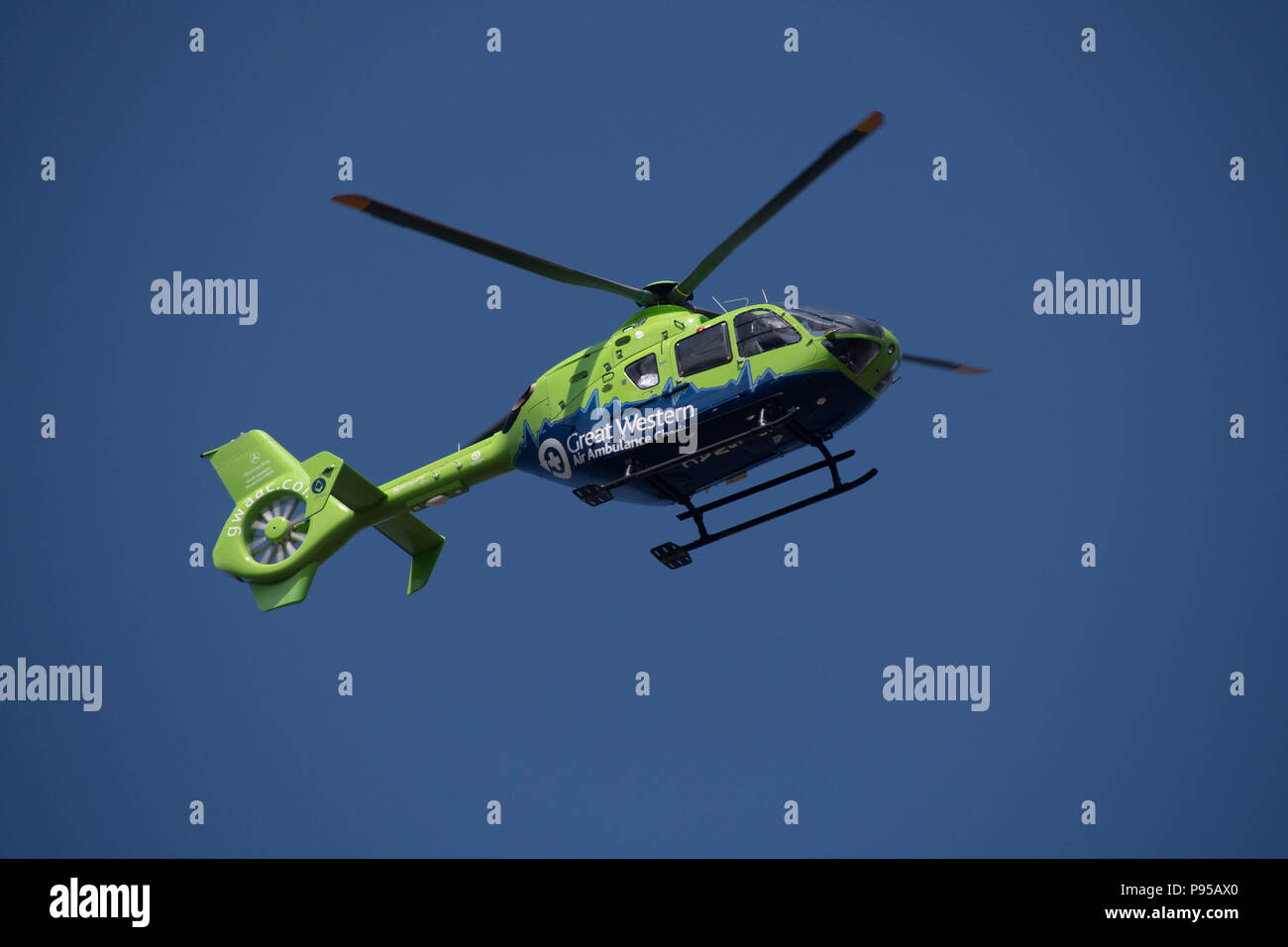 Great Western Air Ambulance in flight Stock Photo