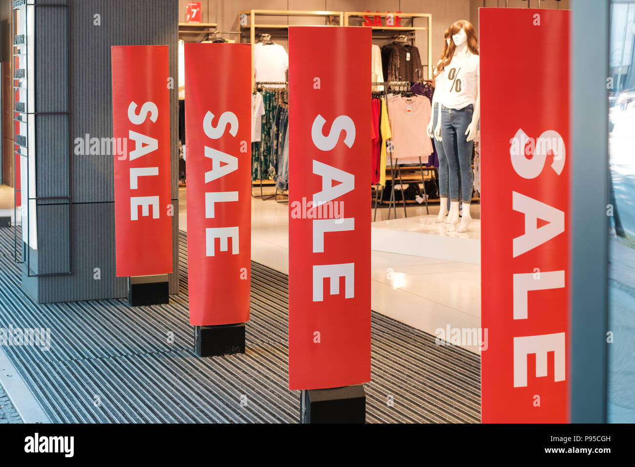 Berlin, Germany july 2017 Sale shop entrance / storefront with