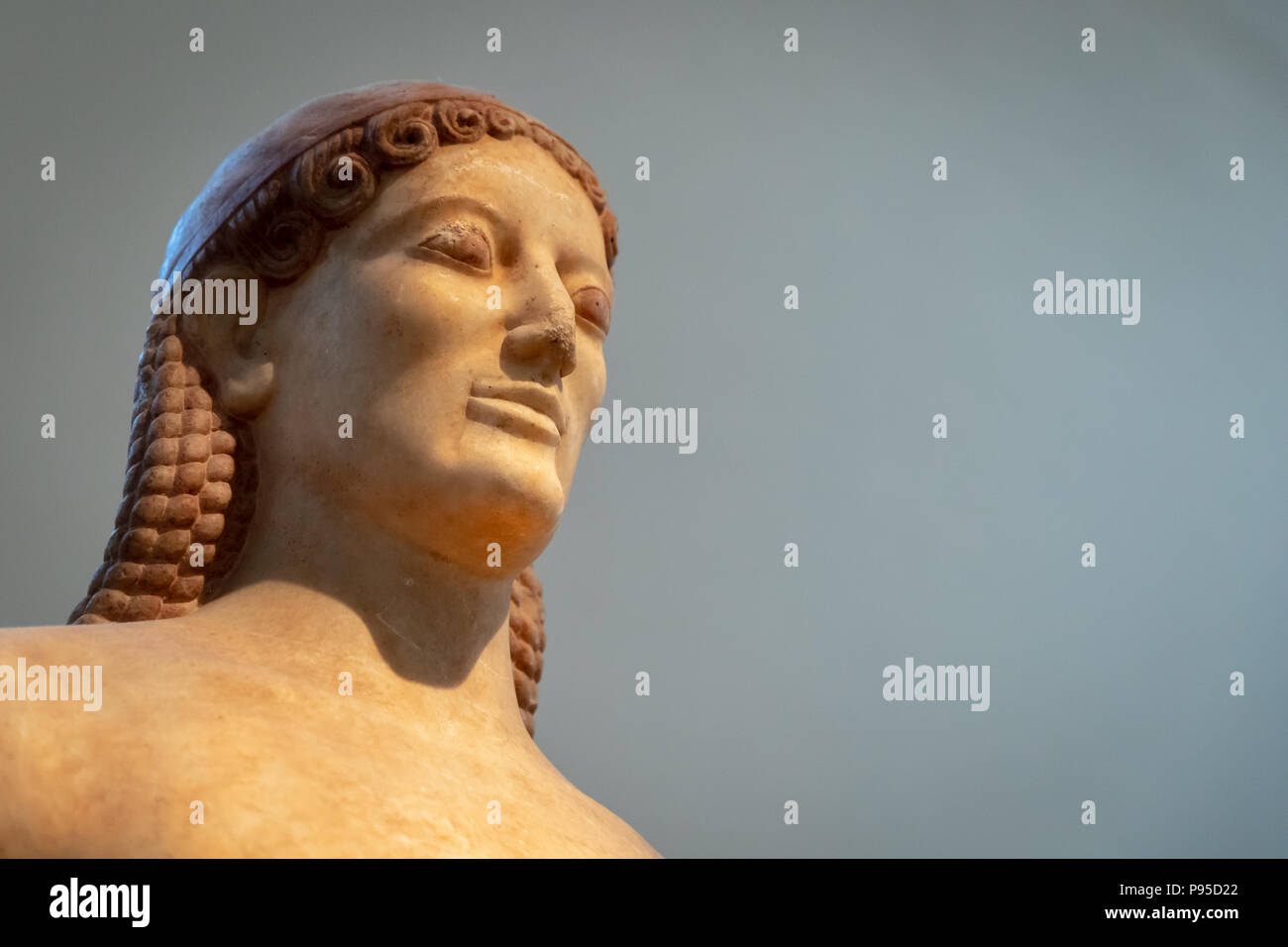 Statue of Kouros, Found Anavyssos, Attica, Funerary Statue, Grave of Kroisos, Inscription "Stop