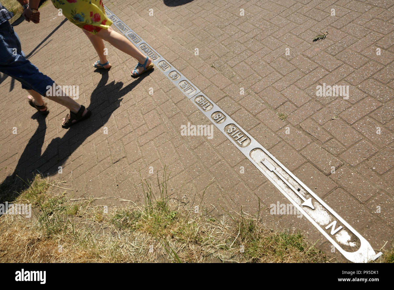 Line of the Greenwich Meridian zero longitude, Cleethorpes, Lincolnshire, UK Stock Photo Alamy