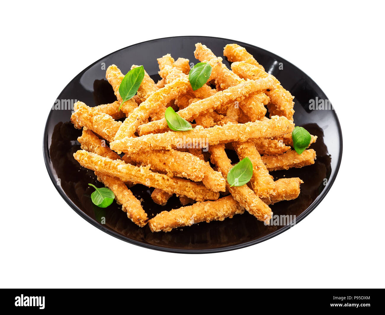 Cheese sticks isolated on white background with clipping path Stock Photo