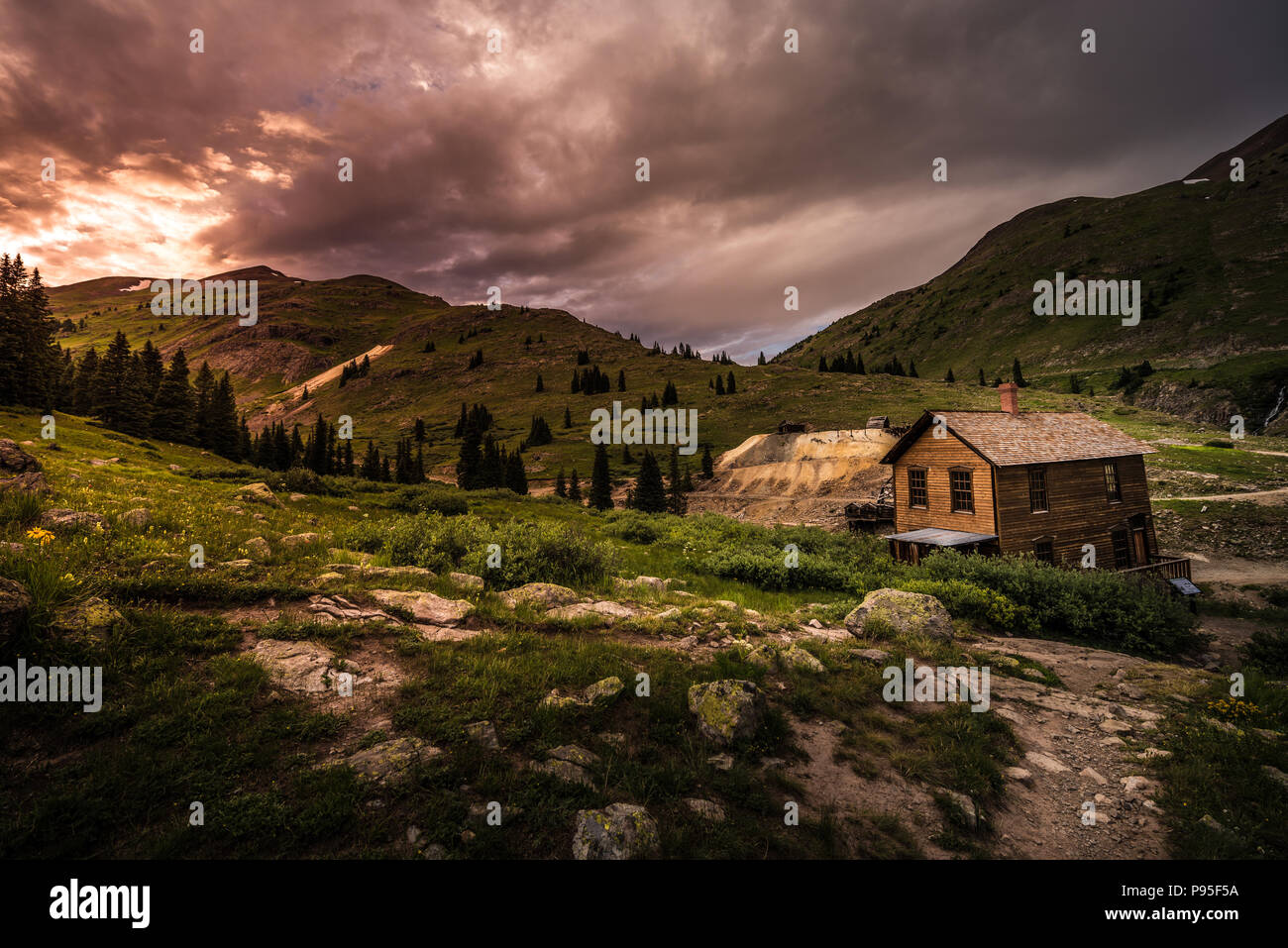Animas Forks Ghost town Alpine Loop near Silverton Colorado Stock Photo