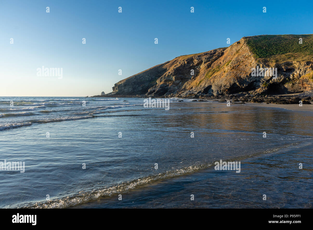 Tregardock Beach summer 2018, secluded beach off the beaten track, North Cornwall, Cornwall, England, UK Stock Photo