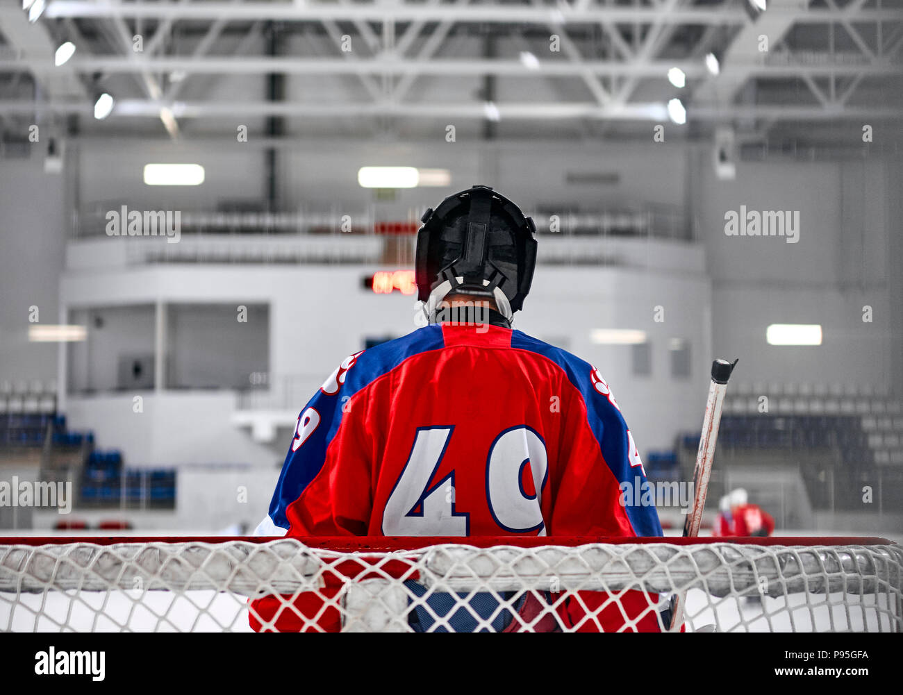 hockey player on the court Stock Photo Alamy