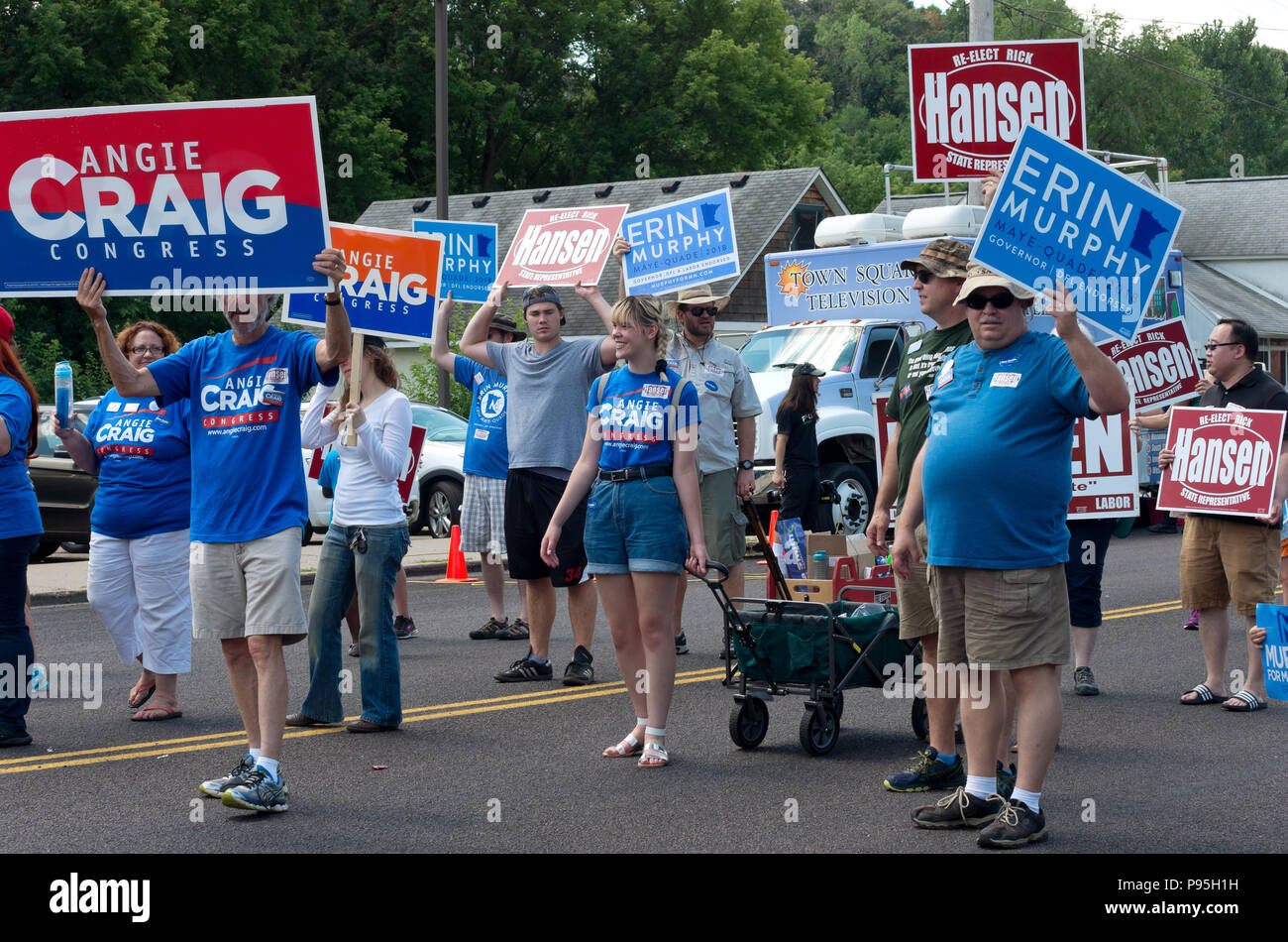 Supporters Of Local Candidates Rick Hansen And Erin Murphy Hold