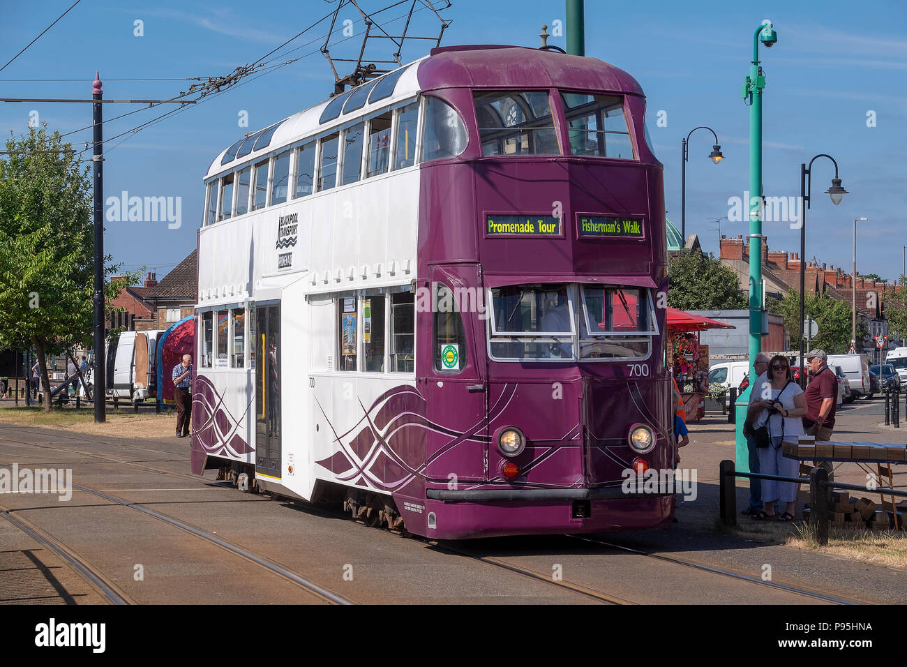 Vintage tram on display at Vintage Rally Stock Photo - Alamy