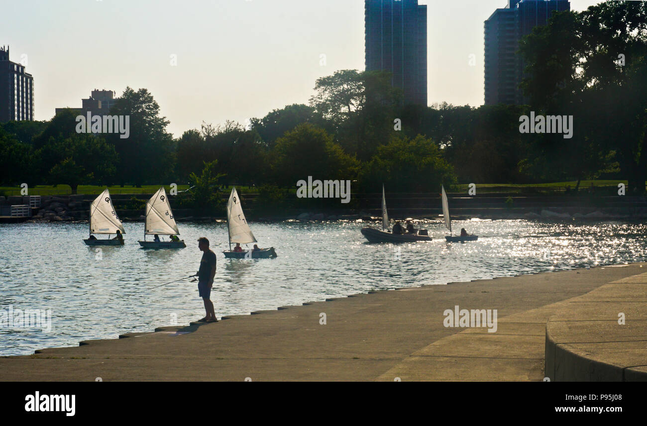 Chicago Park District sailing class at Montrose Harbor, Lincoln Park
