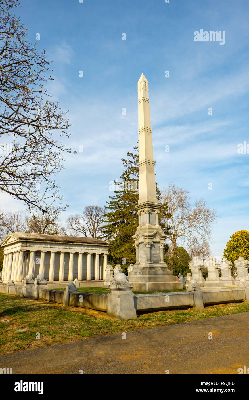 Rouss Mausoleum and Monument, Mount Hebron Cemetery, 305 East Boscawen