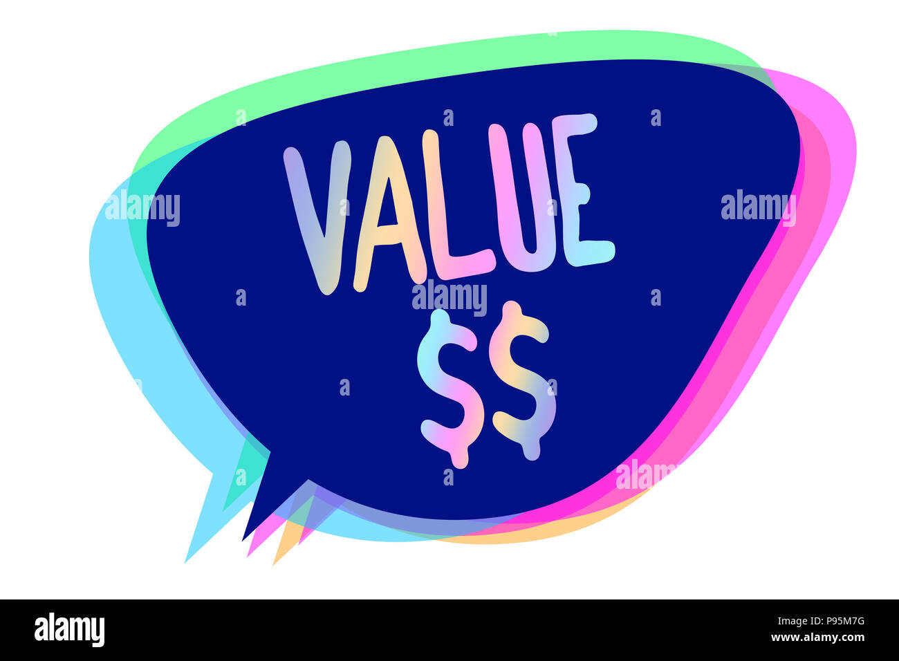 Handwriting text writing Value . Concept meaning the worth of the