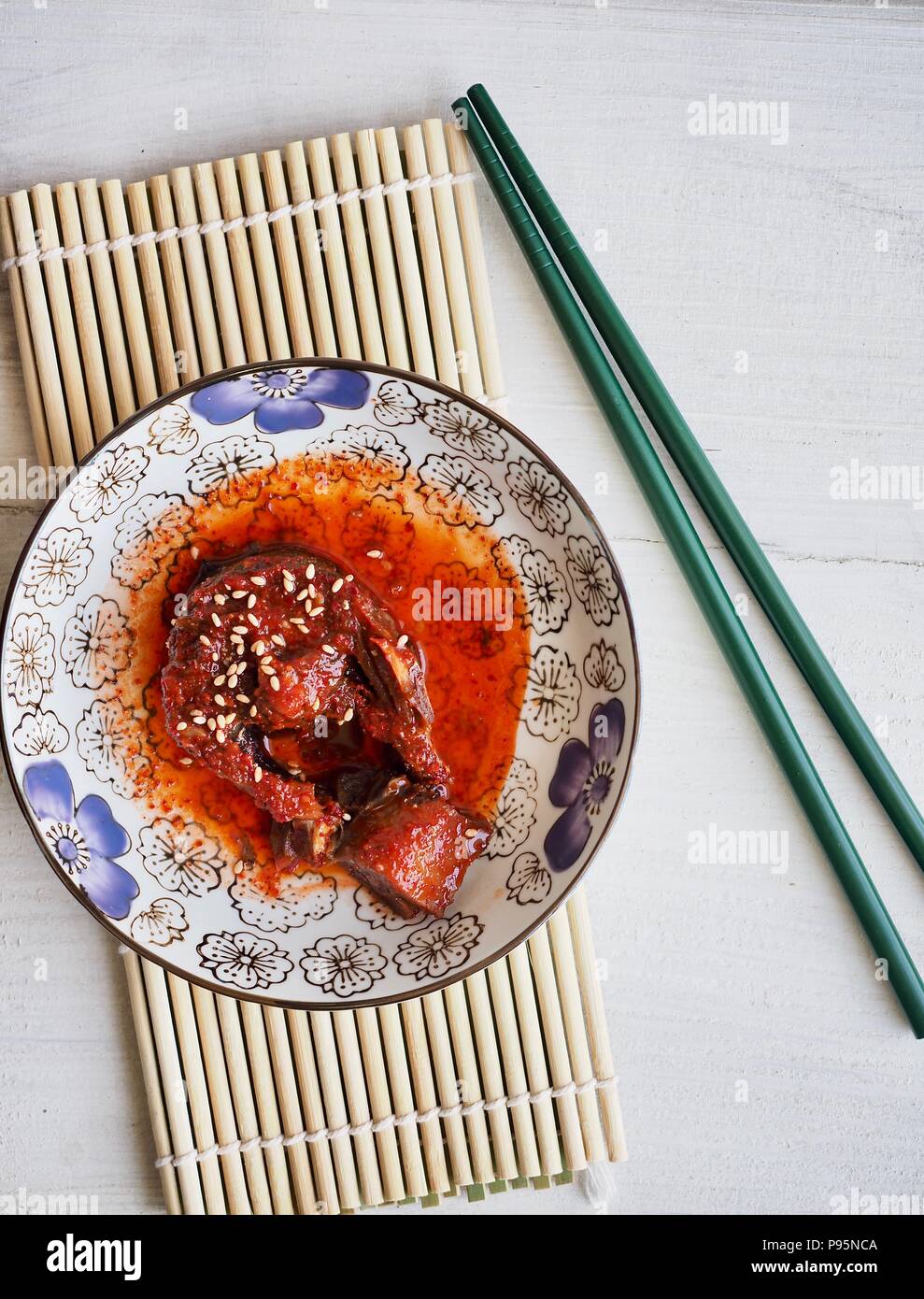 Korean food Braised Fish, Braised pollack Stock Photo Alamy