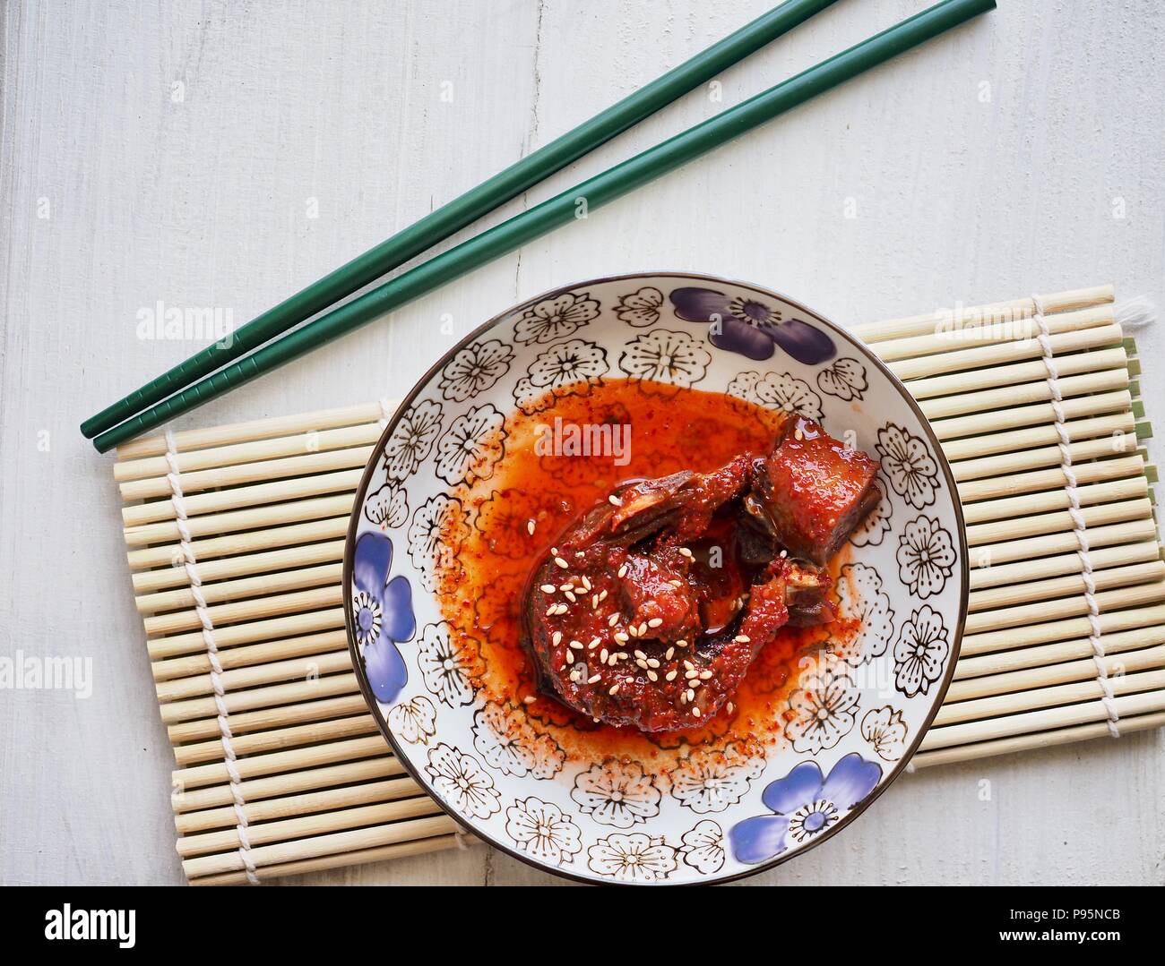 Korean food Braised Fish, Braised pollack Stock Photo Alamy
