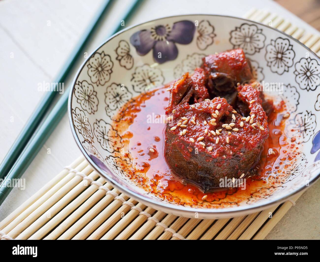 Korean food Braised Fish, Braised pollack Stock Photo Alamy