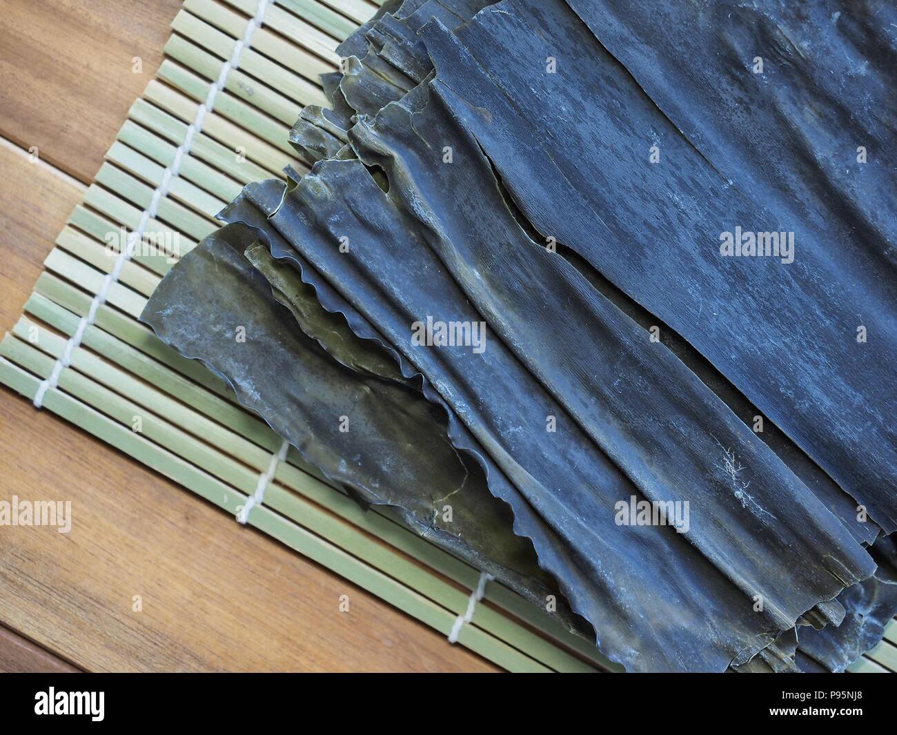 Asian Food Ingredients Dried Kelp Stock Photo Alamy