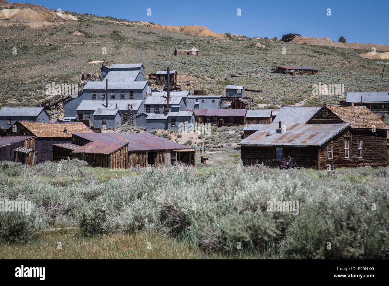 The abandoned town and mine of Bodie, California, the best preserved abandoned ghost town in the United States. Stock Photo