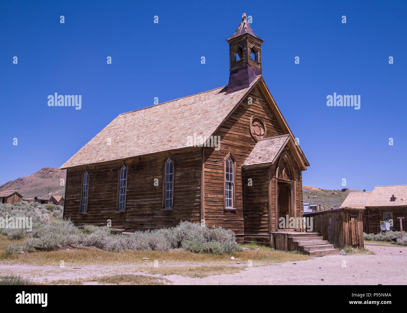 An old abandoned church in Bodie, California, the best preserved Old