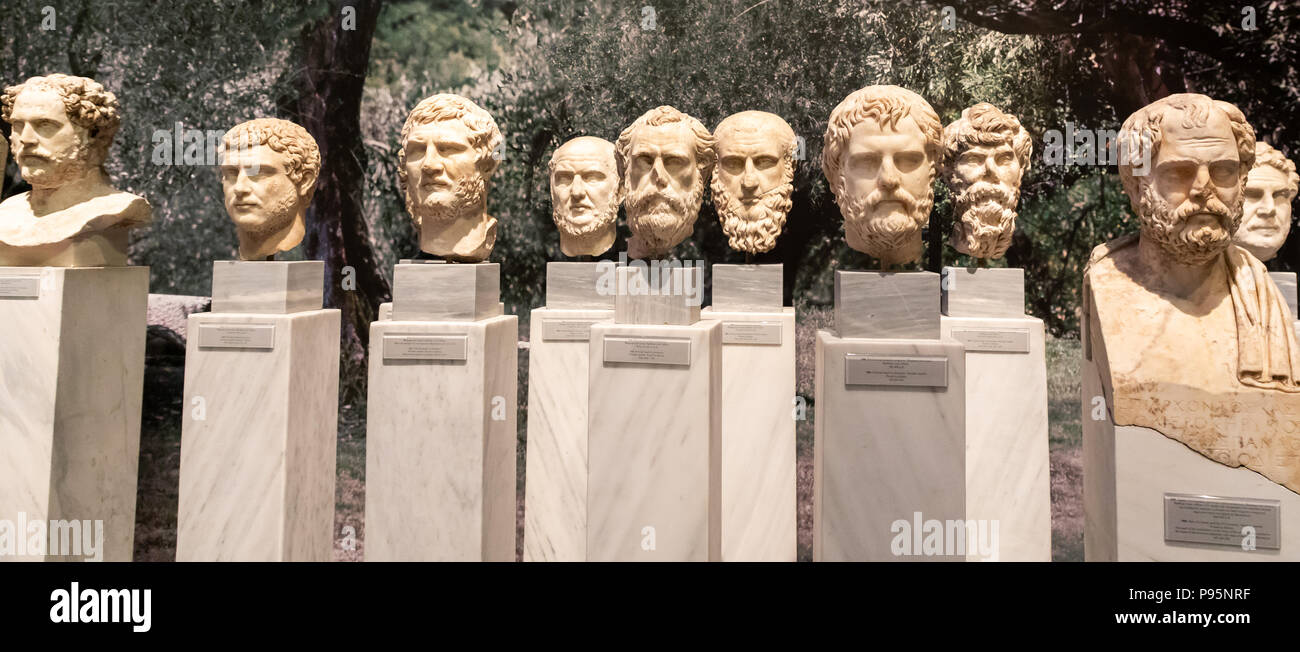 Portrait of Kosmetes (Athenian Military Leaders), Pentelic Marble, Found in Athens, 225-250 AD. Stock Photo