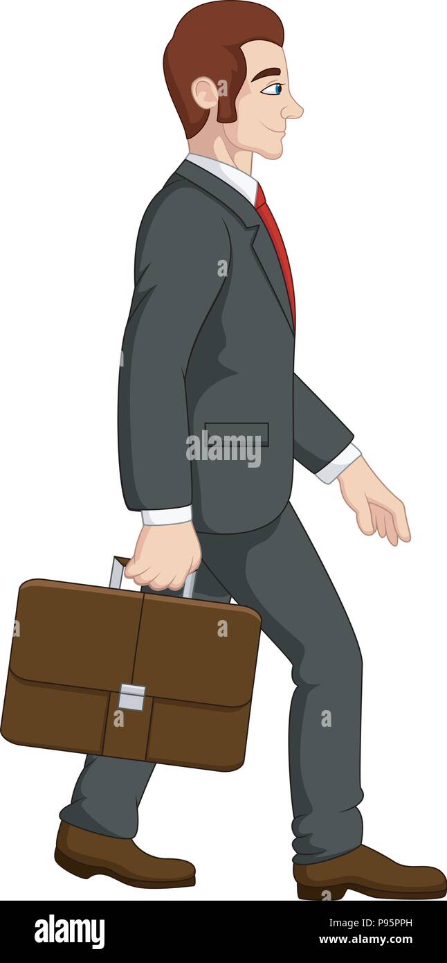 Cartoon businessman holding briefcase Stock Vector Image & Art - Alamy