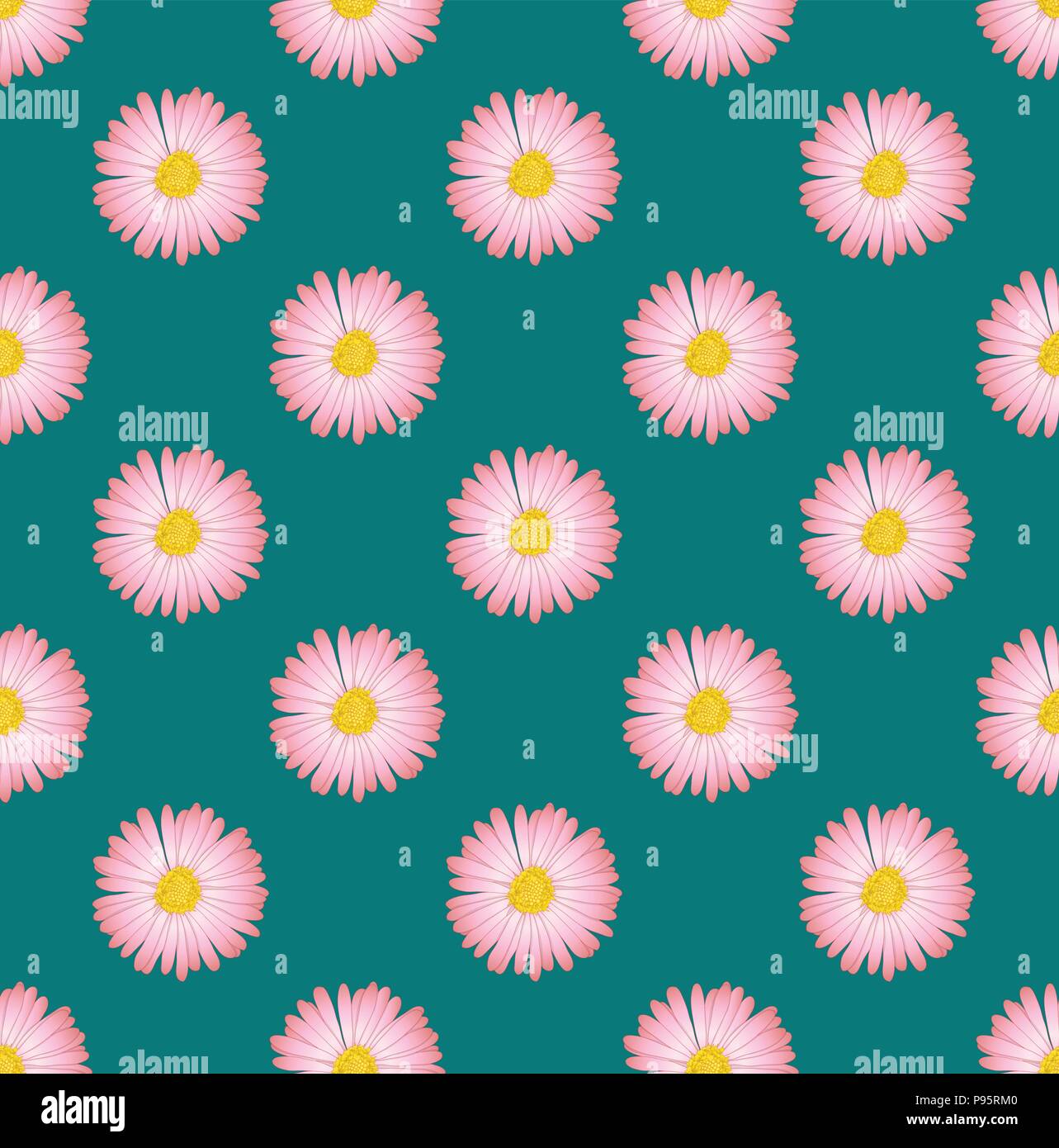 Pink And Teal Floral Seamless Pattern High Resolution Stock Photography And Images Alamy