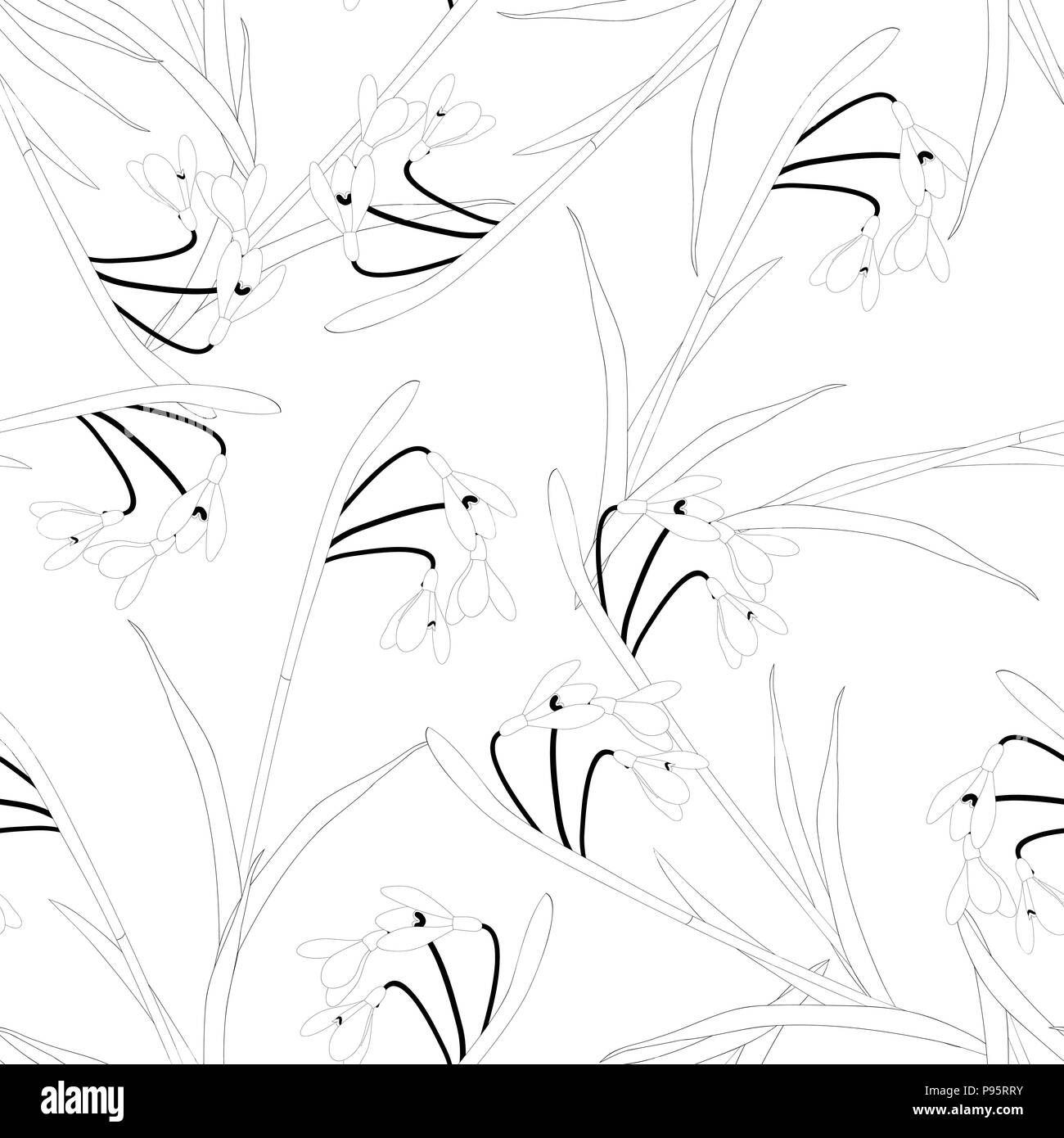 Snowdrop Flower On White Background Vector Illustration Stock Vector